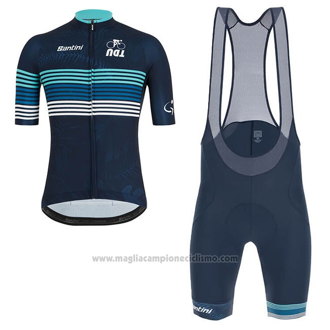 2019 Abbigliamento Ciclismo Tour Down Under Blu Manica Corta e Salopette